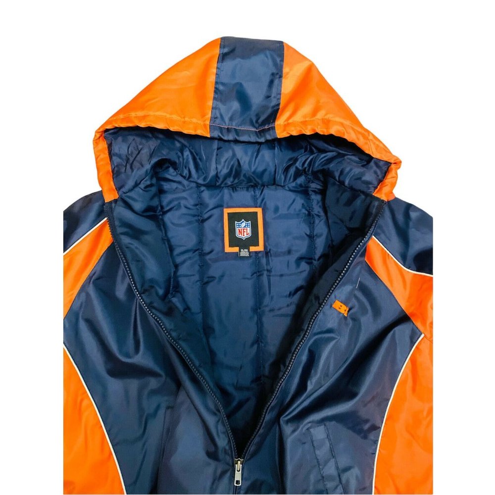 Chicago Bears Winter Jacket Orange Navy Hooded XL NFL MSRP $198